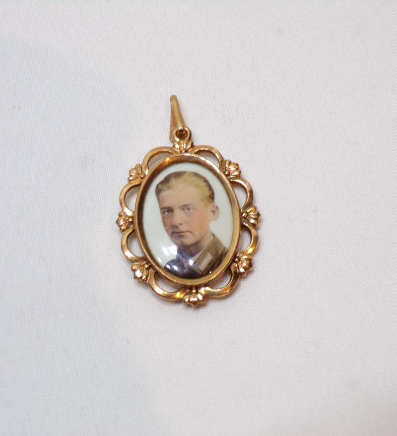 WW2 Era Photo Pendant of a German Officer.