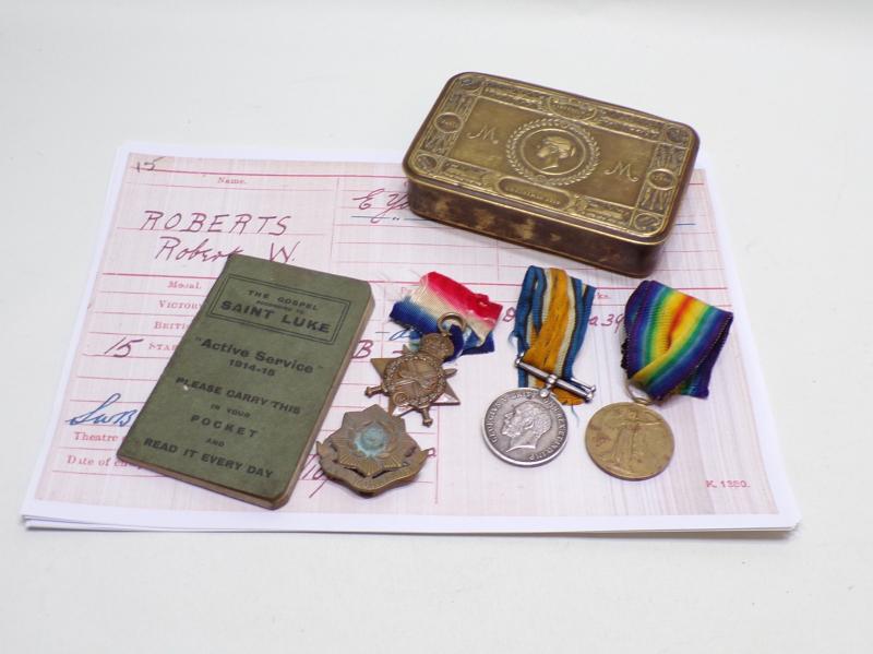 1914/15 Star Trio to Roberts E Yorks Reg – Sunderland Coal Miner.