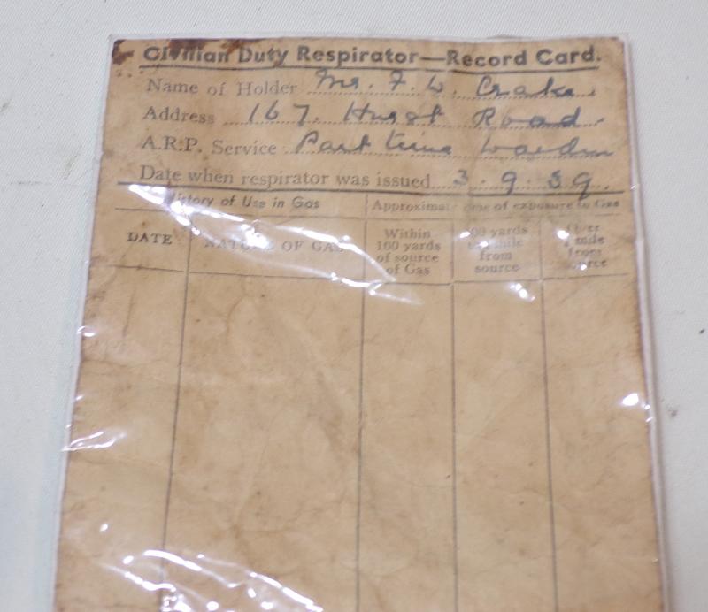 WW2 Civil Defence Issue Gas Mask & Bag etc