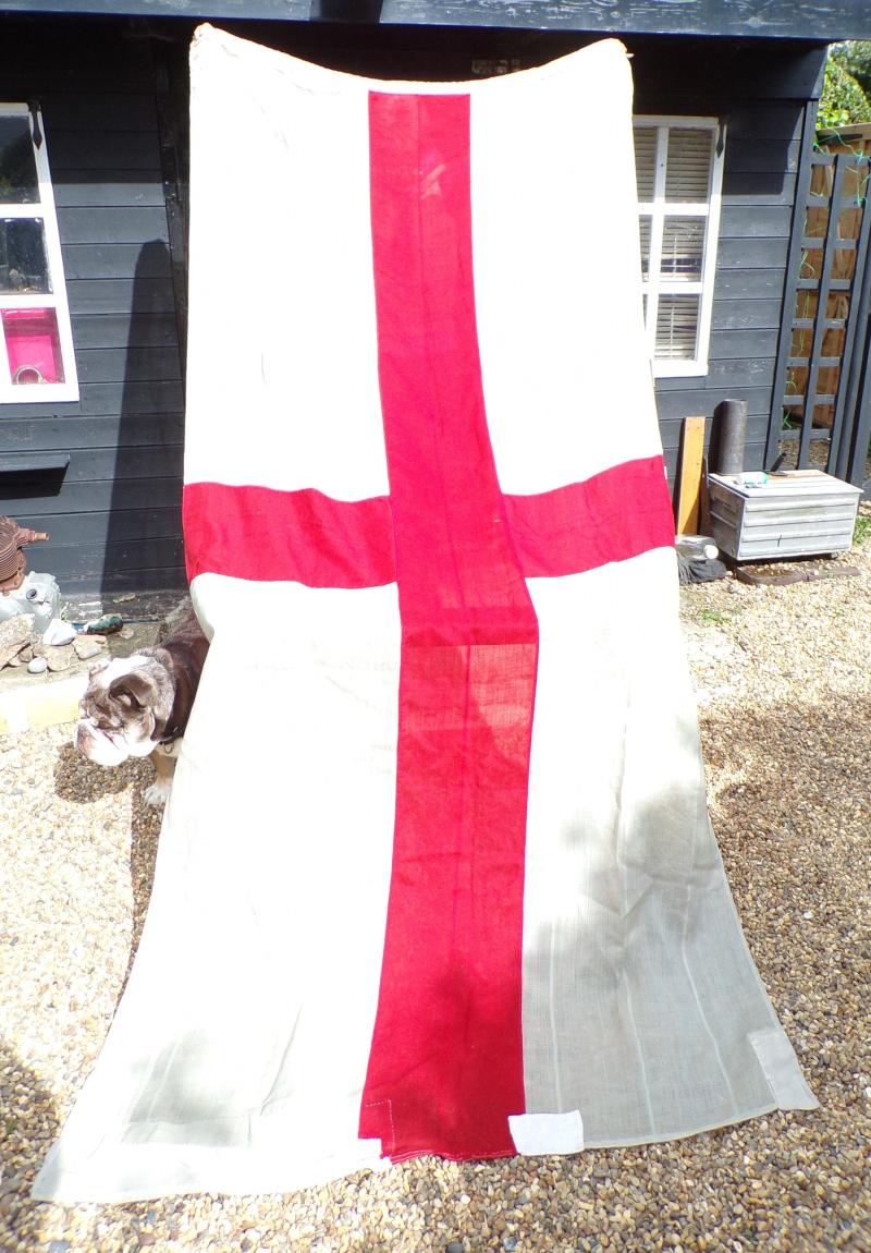 Vintage Large Sized St George Cross Linen Flag