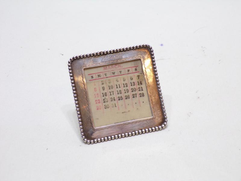 Small Silver Desk Calendar