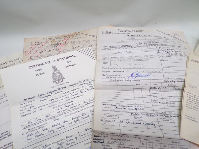 WW2 Medal Group & Effects to Galliers Royal Marines.
