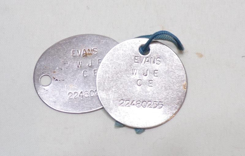 Post WW2 National Service Dog Tags to Evans