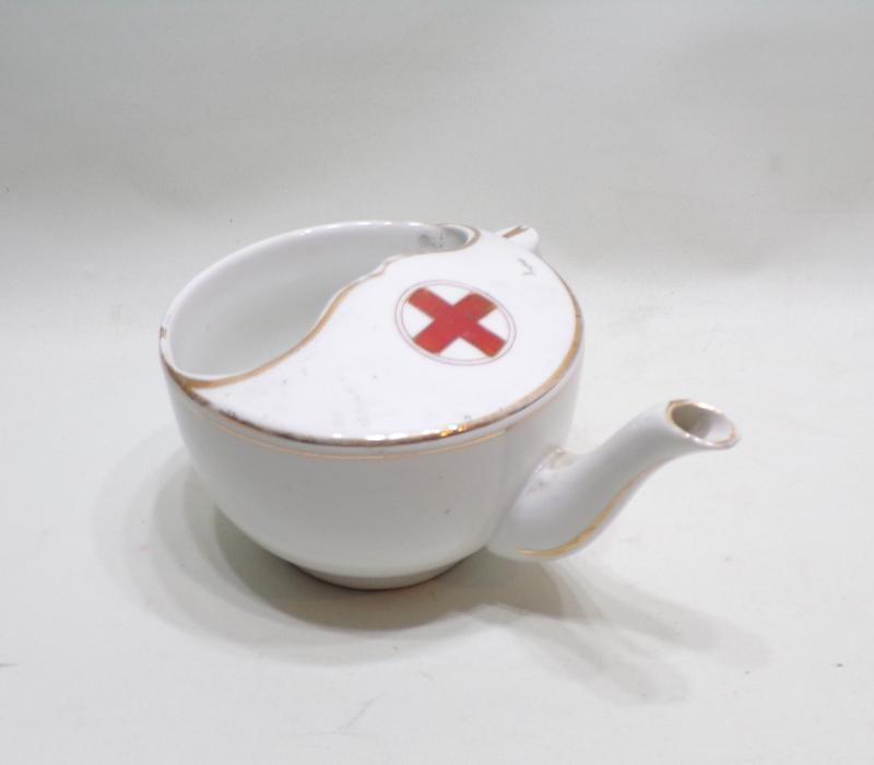 WW1 Era MAW Pottery Red Cross Invalid Feeder