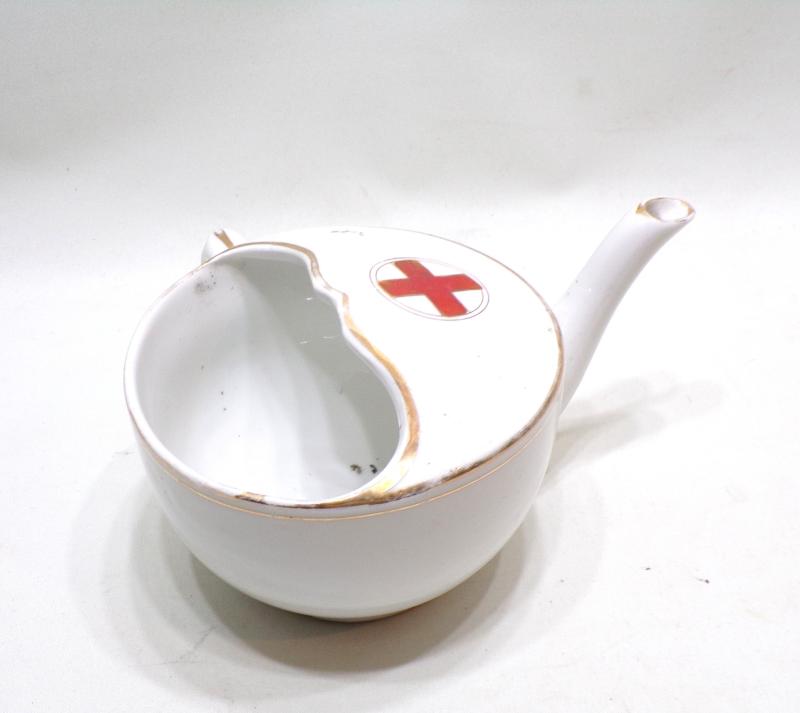 WW1 Era MAW Pottery Red Cross Invalid Feeder