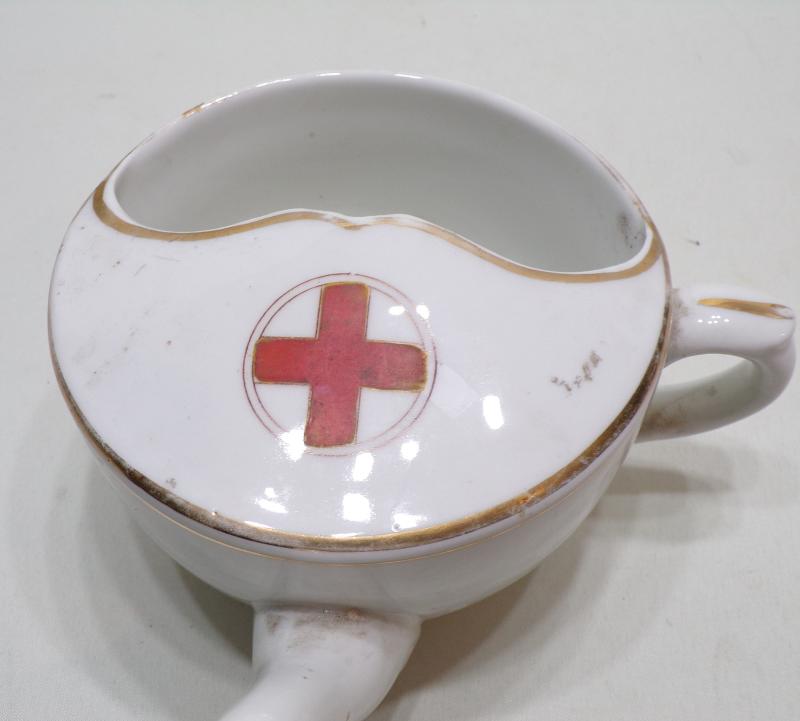WW1 Era MAW Pottery Red Cross Invalid Feeder