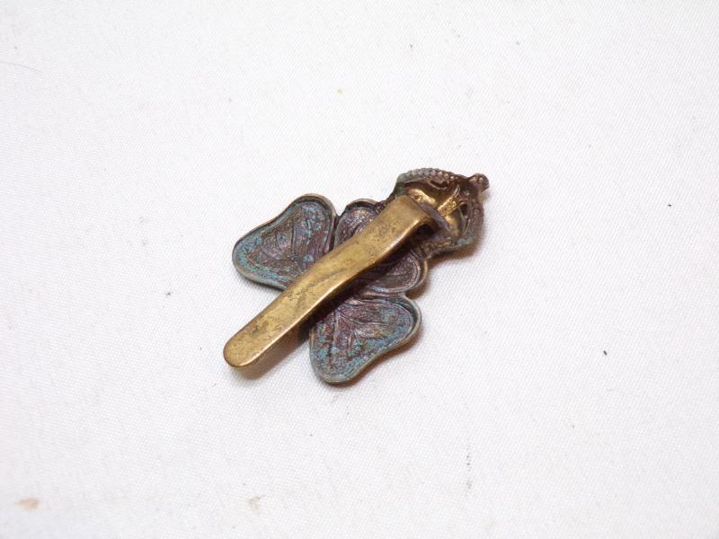 Scarce WW1 Era 14th Btn Royal Irish Regiment Cap Badge.