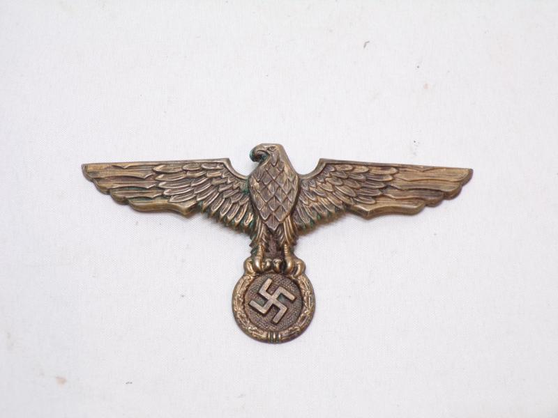 Scarce WW2 German Kriegsmarine Pith Helmet Eagle.