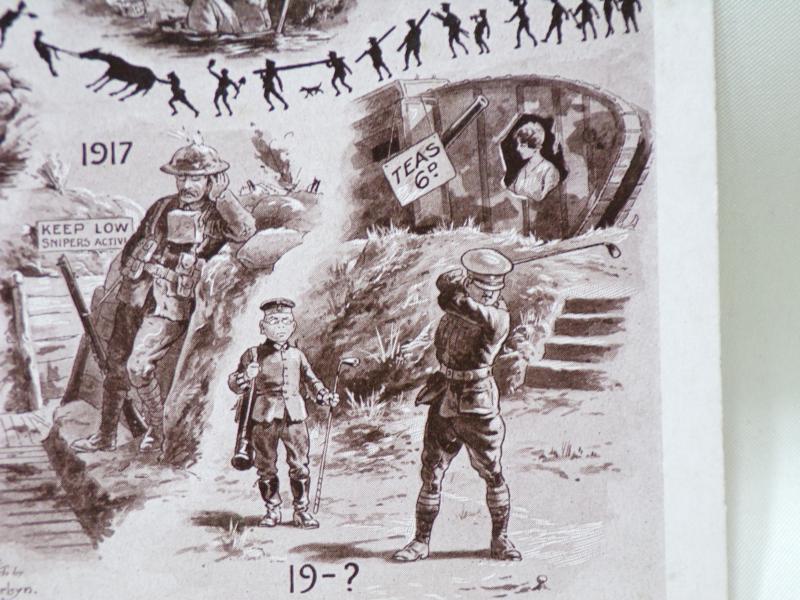 Interesting WW1 Satirical Christmas Card 1914-19-?