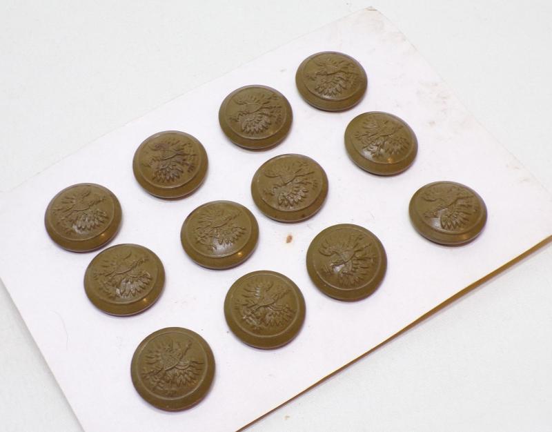 Scarce Collection of 12 WW2 Era Polish Economy Bakelite Buttons