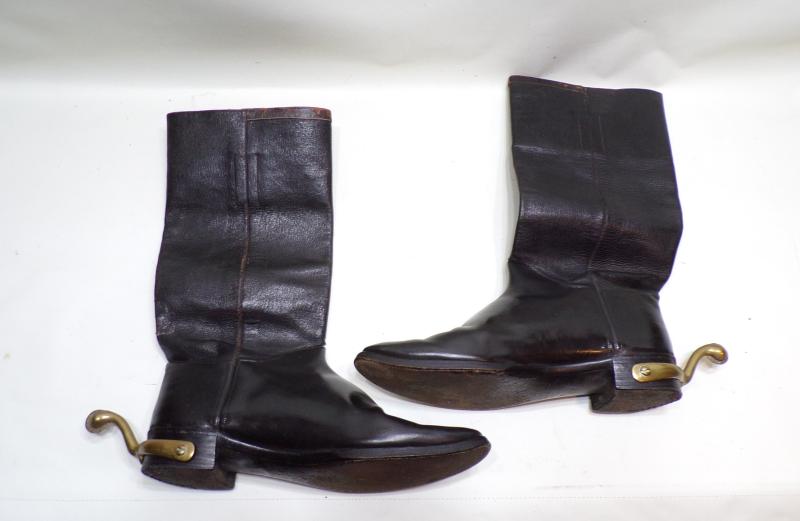 Pair of 19thC Cavalry Officers Wellington Boots with Spurs