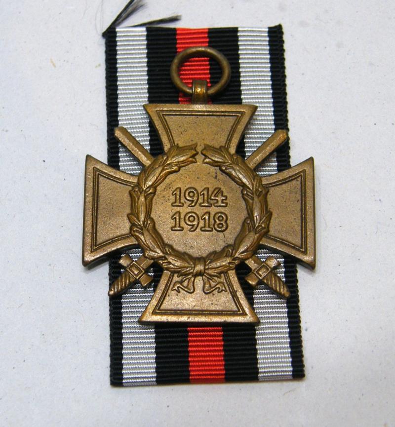 WW1 German Honour Cross with Swords. By Assmann