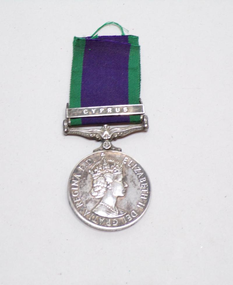 QEII General Service Medal to Hodds RA Cyprus Clasp.
